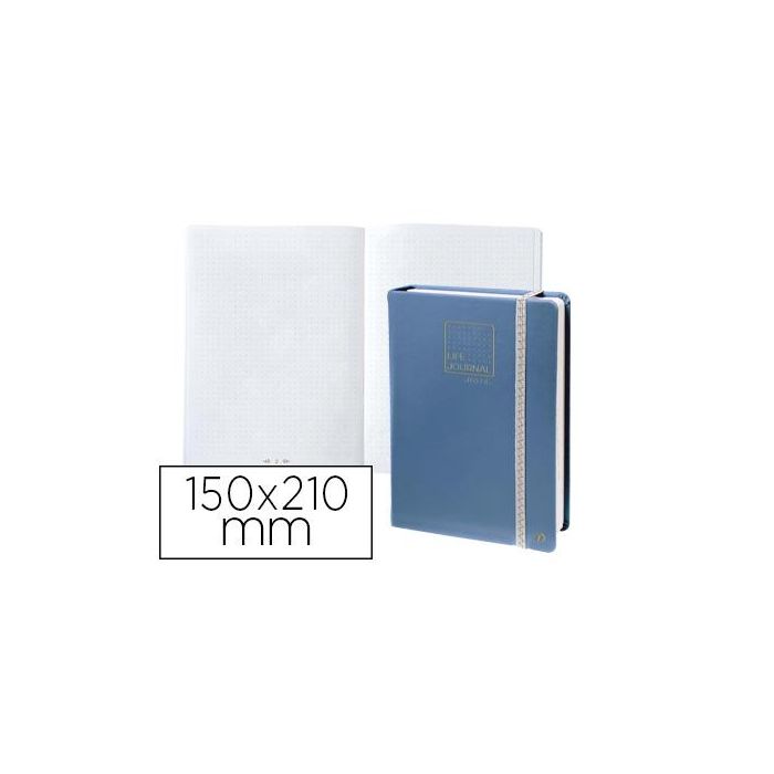 Libreta Quo Vadis Life Journal Infinite Dots Puntos 15x21 cm 224 Hojas Tapa Similpiel Azul