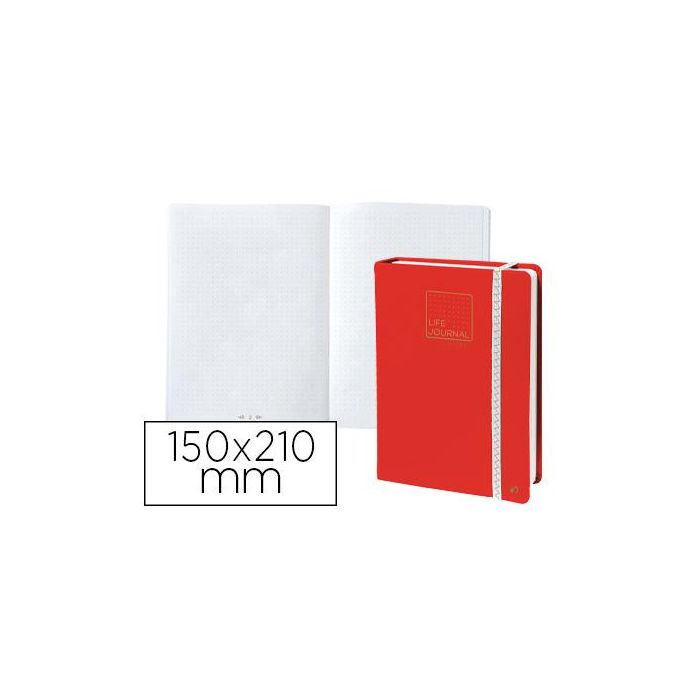 Libreta Quo Vadis Life Journal Infinite Dots Puntos 15x21 cm 224 Hojas Tapa Similpiel Rojo