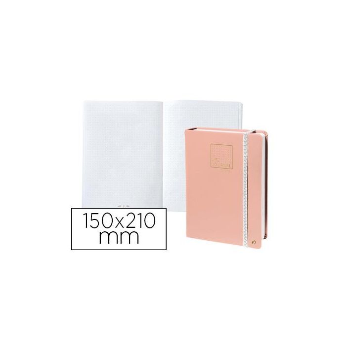 Libreta Quo Vadis Life Journal Infinite Dots Puntos 15x21 cm 224 Hojas Tapa Similpiel Rosa