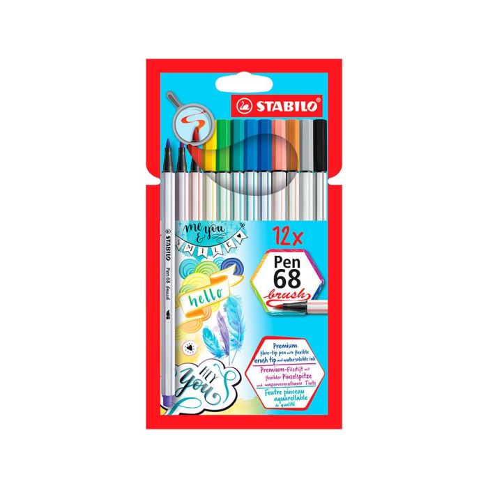 Stabilo Rotuladores Pen 68 Brush C-Surtidos Estuche 12 Ud 1