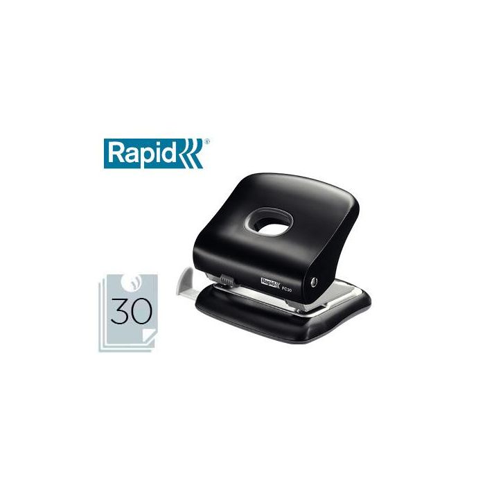 Taladrador Rapid Fc30 Plastico Color Negro Capacidad 30 Hojas