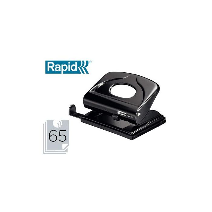 Taladrador Rapid Fmc20 Metalico Color Negro Capacidad 20 Hojas