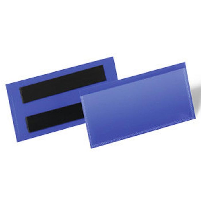 Funda Durable Magnetica 100x38 mm Plastico Azul Ventana Transparente Pack De 50 Unidades 1