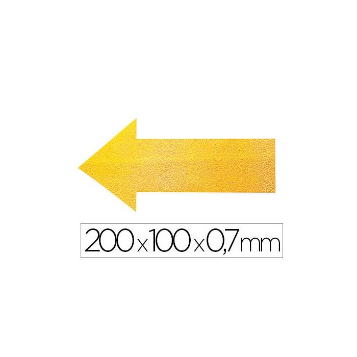 Simbolo Adhesivo Durable Pvc Forma De Flecha Para Delimitacion Suelo Amarillo 200x100X0,7 mm Pack De 10