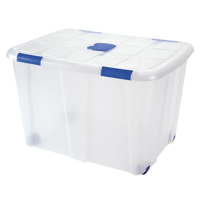 Contenedor Plastico Plasticforte 130 Litros N 16 Transparente Con Tapa 480x740X540 mm 1