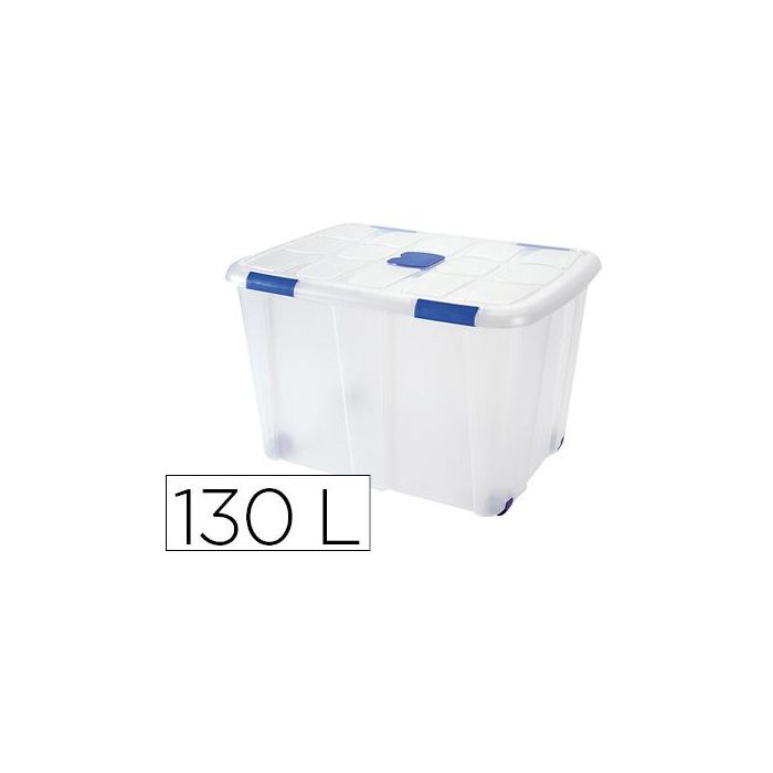 Contenedor Plastico Plasticforte 130 Litros N 16 Transparente Con Tapa 480x740X540 mm