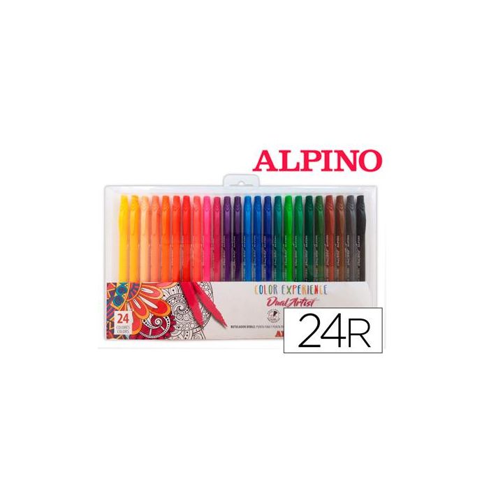 Alpino Rotuladores Color Experience Dual Artist Doble Punta Perfila-Colorea Estuche De 24 C-Surtidos