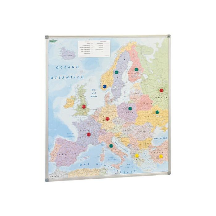 Mapa Mural Faibo Europa Politico Magnetico Marco De Aluminio Con Cantoneras De Proteccion 113x101 cm 1