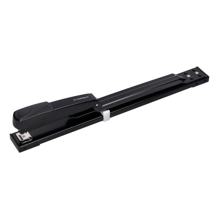 Grapadora Q-Connect Kf02292 Metalica Brazo Largo Capacidad 20 Hojas Usa Grapas 24-6 Y 26-6 Color Negro