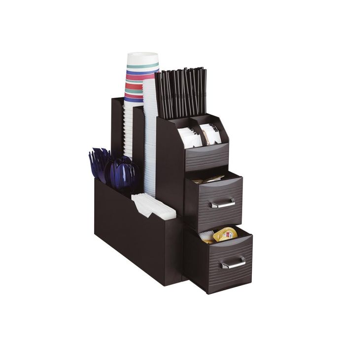 Organizador Archivo 2000 Hora Del Cafe Varios Compartimentos Accesorios Cafe Polipropileno Negro 1