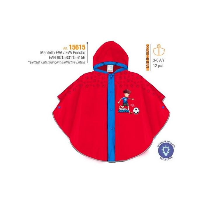 Perletti Impermeable eva rojo-azul futbol 3-6 años Perletti Impermeable eva rojo-azul futbol 3-6 años