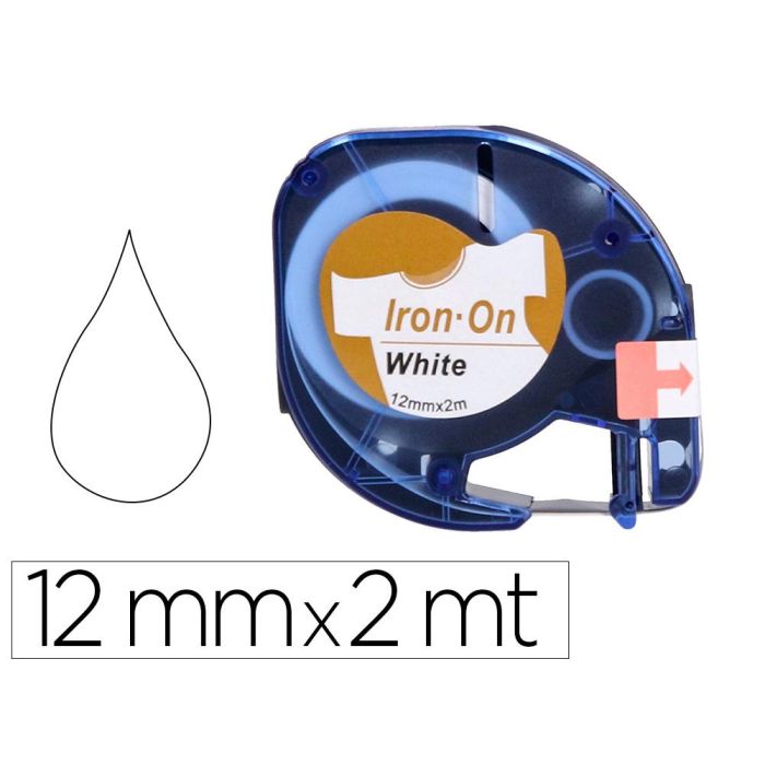 Cinta Q-Connect 12 mm X 2Mt Negro-Blanco Para Ropa Para Maquina Letratag