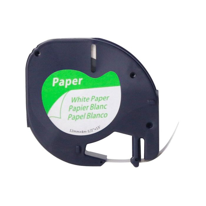 Cinta Q-Connect Papel 12 mm X 4Mt Negro-Blanco Para Letratag 1