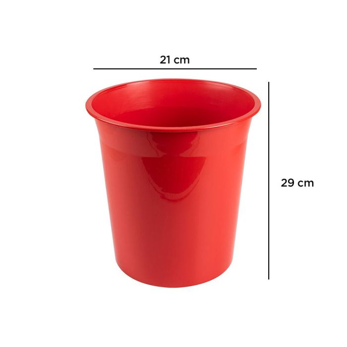 Papelera Plastico Q-Connect Rojo Opaco 13 Litros 275x285 mm 1