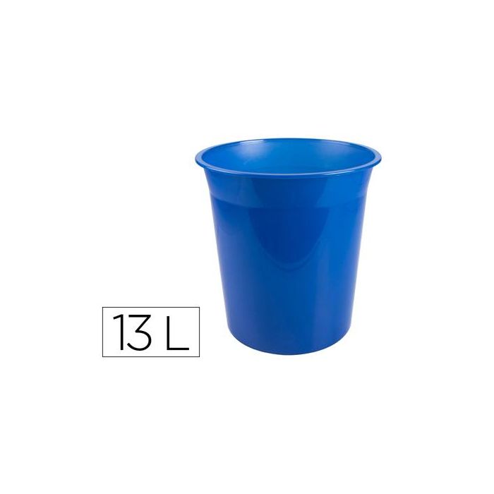 Papelera Plastico Q-Connect Azul Translucido 13 Litros 275x285 mm