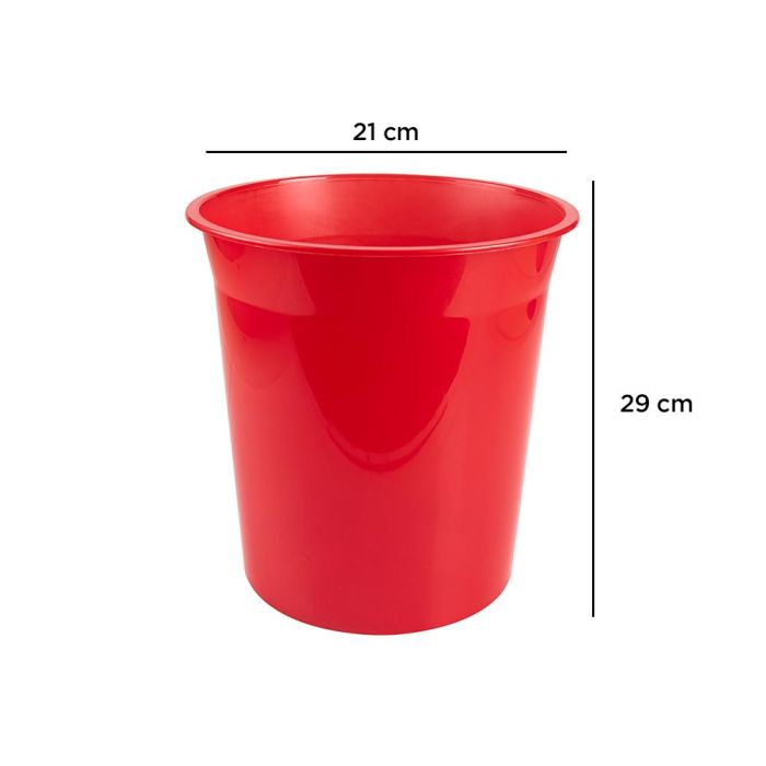 Papelera Plastico Q-Connect Rojo Translucido 13 Litros 275x285 mm 1