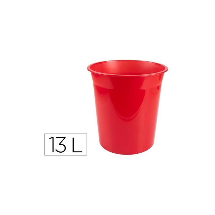 Papelera Plastico Q-Connect Rojo Translucido 13 Litros 275x285 mm