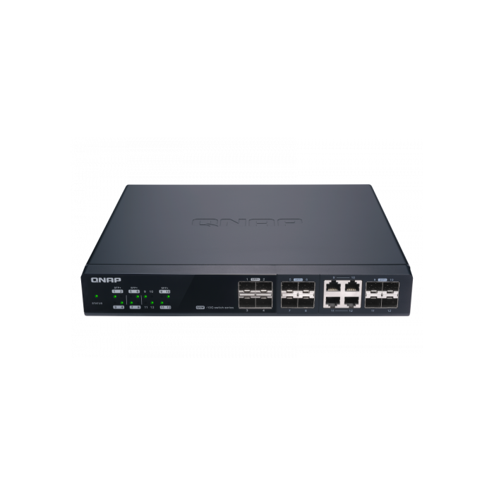 QNAP QSW-M1204-4C switch Gestionado 10G Ethernet (100/1000/10000) Negro 1
