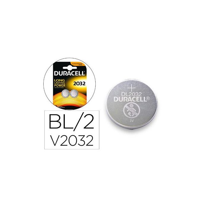 Micro pila litio boton duracell cr2032 (blister 2 unid.) ø20x3,2mm