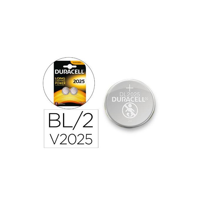 Pila Duracell Alcalina Boton Cr2025 Blister 2 Unidades