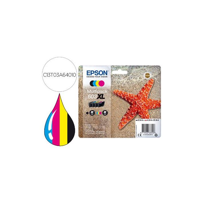 Epson Tinta Bk - C - M - Y Xp-2100, 3100, 4100 - Wf2830Dwf, 2850Dwf - 603XL