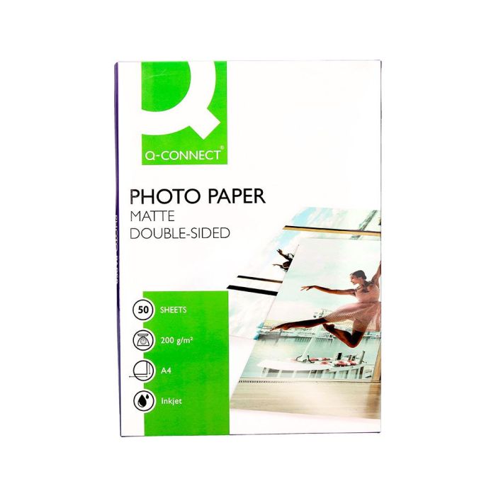 Papel Q-Connect Foto Mate Doble Cara Din A4 Para Fotocopias E Impresoras Ink- Jet Bolsa De 50 Hojas 220 gr 1