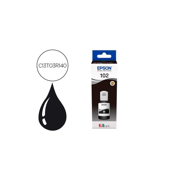 Epson Tinta Bote Negro Ecotank Et-2700, 2750, 3700, 3750, 4750 - Nº 102