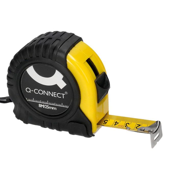 Flexometro Q-Connect Con Freno Material Antichoque 25 mm De Ancho Longitud 8 Mt 3