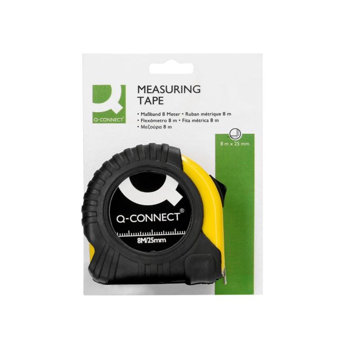 Flexometro Q-Connect Con Freno Material Antichoque 25 mm De Ancho Longitud 8 Mt 4