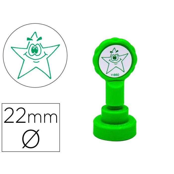 Sello Artline Emoticono Estrella Color Verde 22 mm Diametro