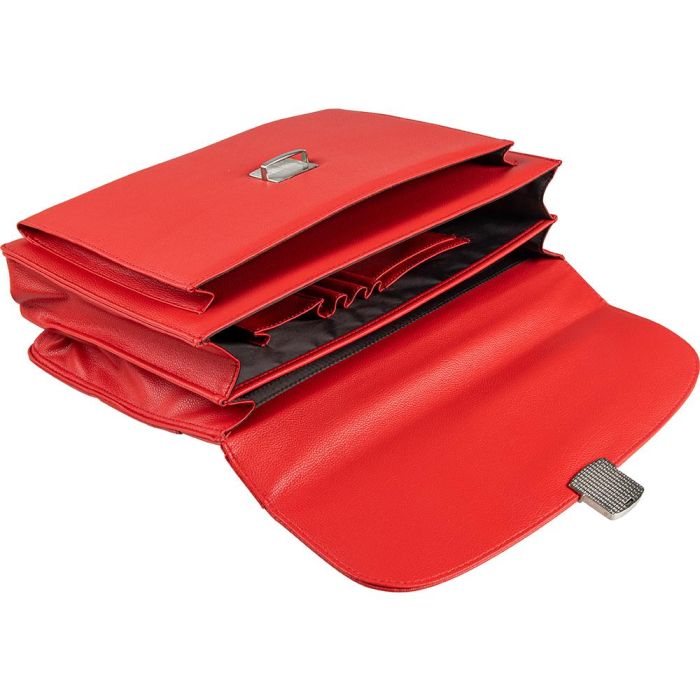 Cartera Portadocumentos Q-Connect Con Correa Cierre Metalico Y Departamentos Interiores Color Rojo 390x280