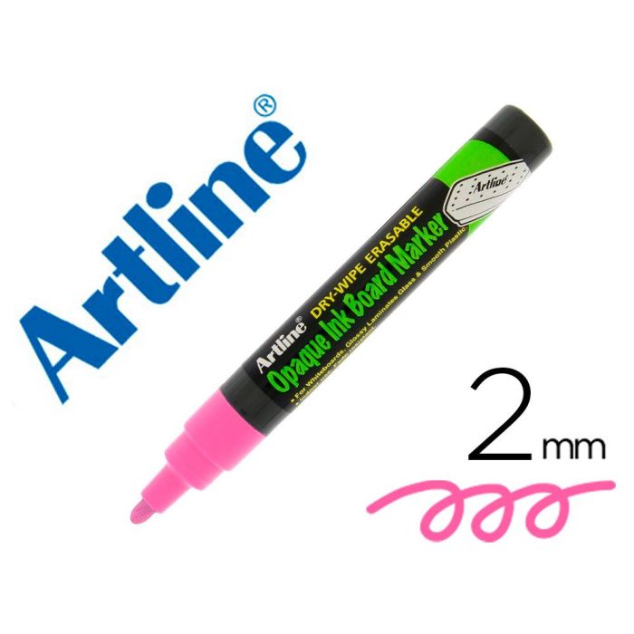 Rotulador Artline Pizarra Epd-4 Color Rosa Fluorescente Opaque Ink Board Punta Redonda 2 mm 12 unidades