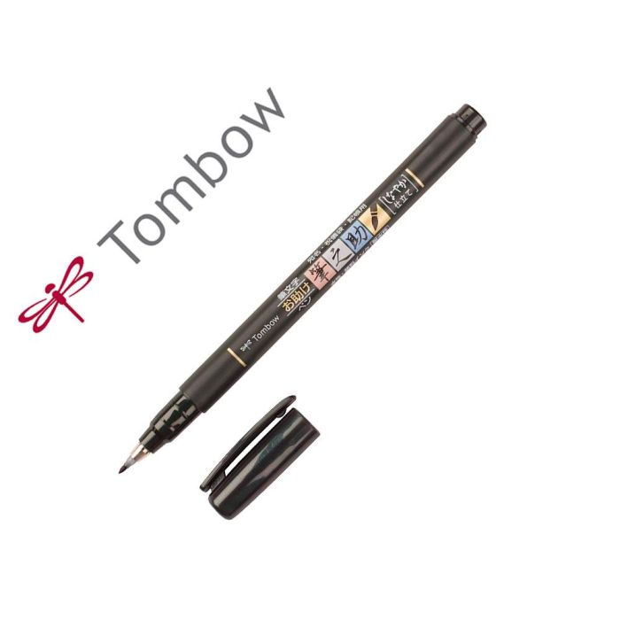 Tombow Fudenosuke Rotulador Caligrafía Punta Elástica Blanda Negro