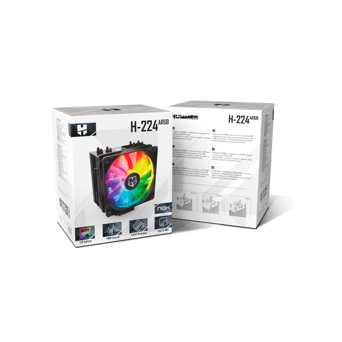 Ventilador de Caja Gaming Nox Hummer H-224 Ø 12 cm RGB 8