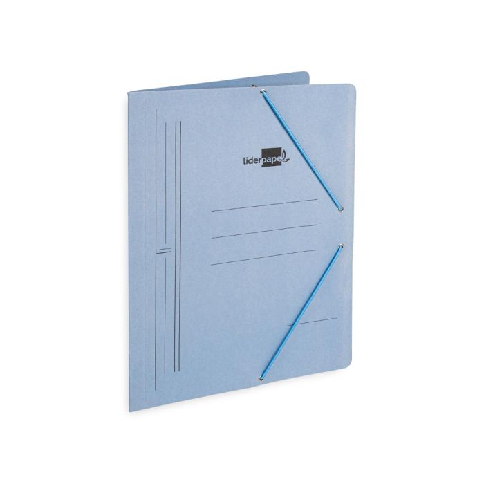 Carpeta Liderpapel Gomas Folio Sencilla Carton Pintado Azul 1