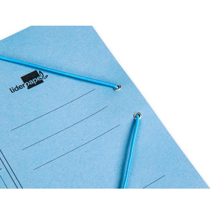 Carpeta Liderpapel Gomas Cuarto 3 Solapas Carton Pintado Azul 3