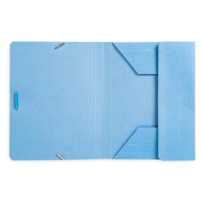 Carpeta Liderpapel Gomas Cuarto 3 Solapas Carton Pintado Azul 4