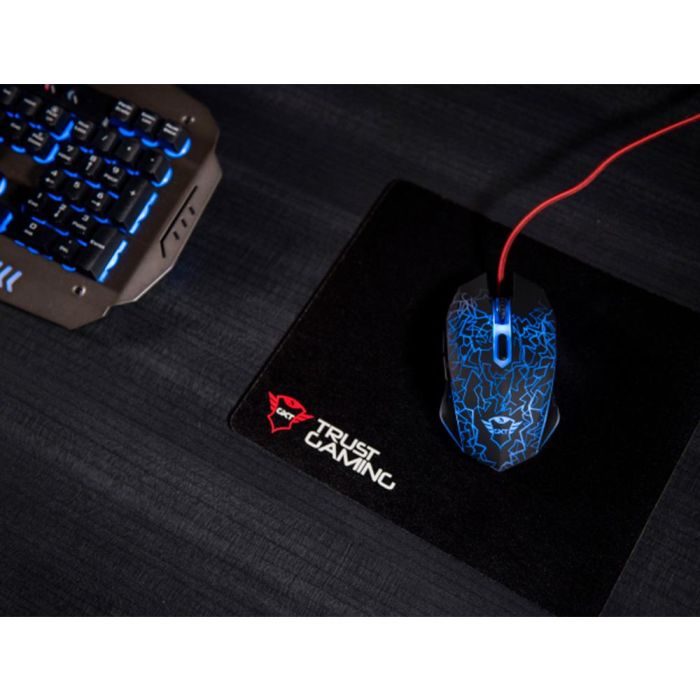 Pack Alfombrilla + Raton Optico Trust Gaming Gxt783 Izza Mouse & Pad 2400 Dpi 6 Botones 3