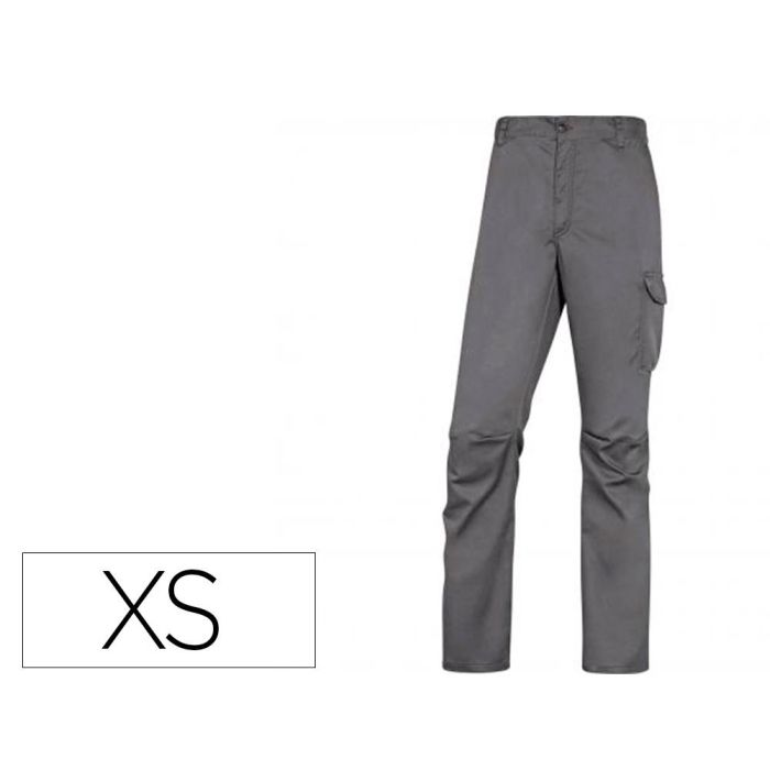 Pantalon De Trabajo Deltaplus Cintura Elastica 5 Bolsillos Color Gris - Negro Talla XS