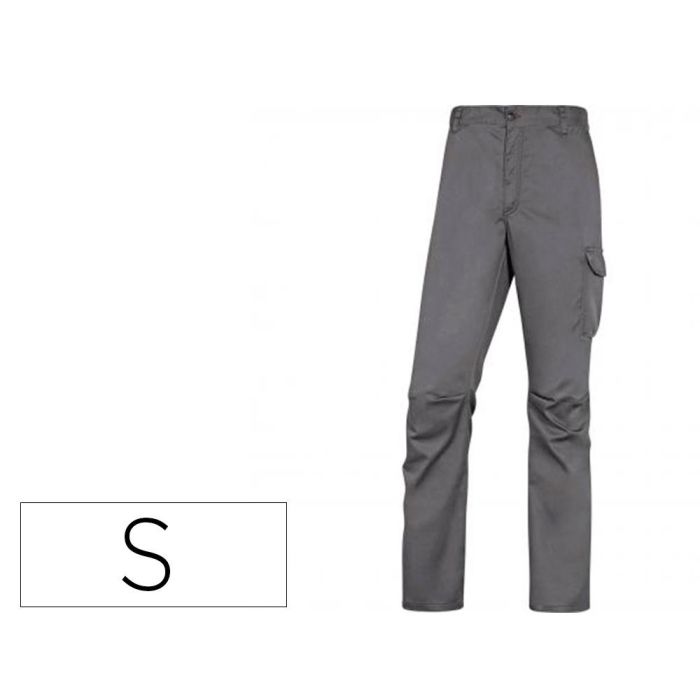 Pantalon De Trabajo Deltaplus Cintura Elastica 5 Bolsillos Color Gris - Negro Talla S