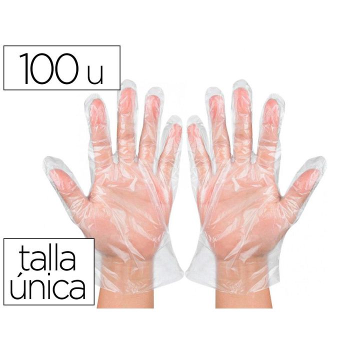 Guantes De Plastico Desechable Para Trabajos De Corta Duracion Bolsa De 100 Unidades Talla Unica