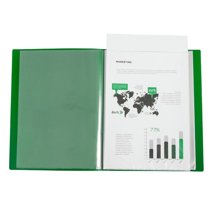 Carpeta Liderpapel 30 Fundas Canguro Pp Din A4 Verde Translucido Portada Y Lomo Personalizable 4