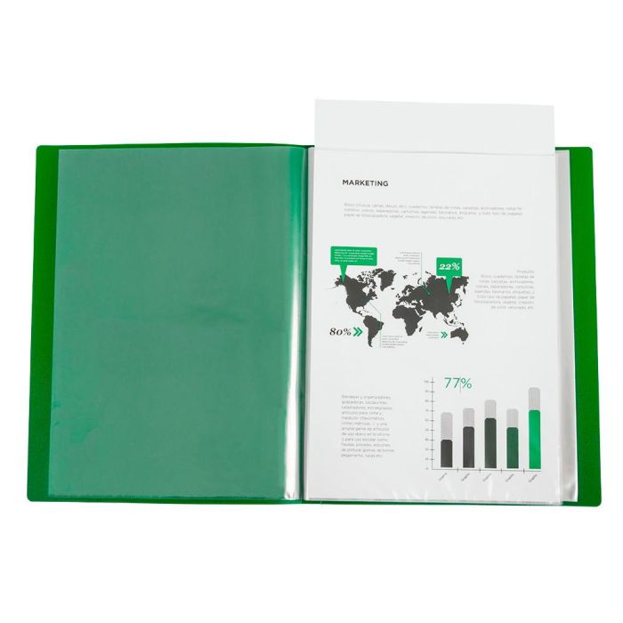 Carpeta Liderpapel 80 Fundas Canguro Pp Din A4 Verde Translucido Portada Y Lomo Personalizable 4