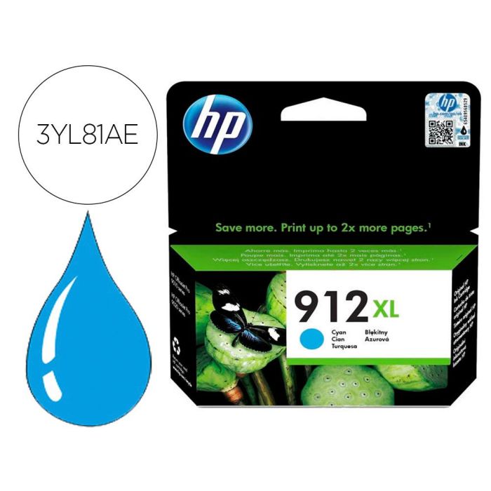 Ink-Jet Hp 912 XL Officejet 8010 - 8020 - 8035 Cian 825 Pag