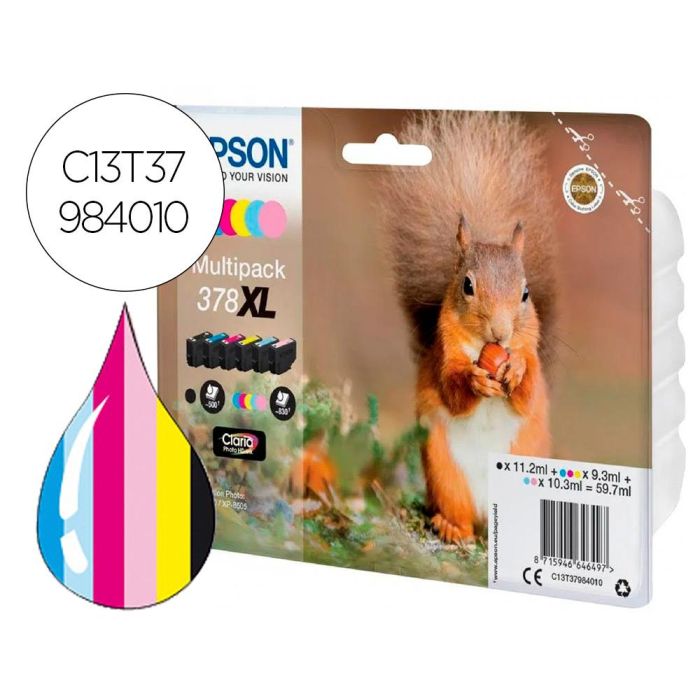 Epson Tinta Bk - C - M - Y - Cclaro - Mclaro Claria Photo Xp8500 - Nº 378XL