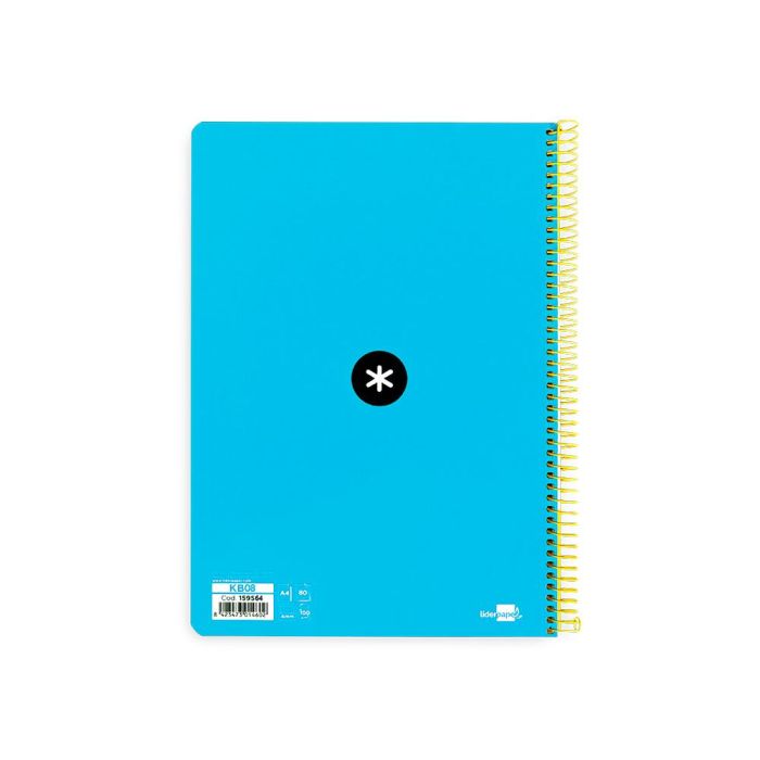 Cuaderno Espiral A4 Antartik Tapa Dura 80H 90 gr Cuadro 4 mm Con Margen Color Azul 3