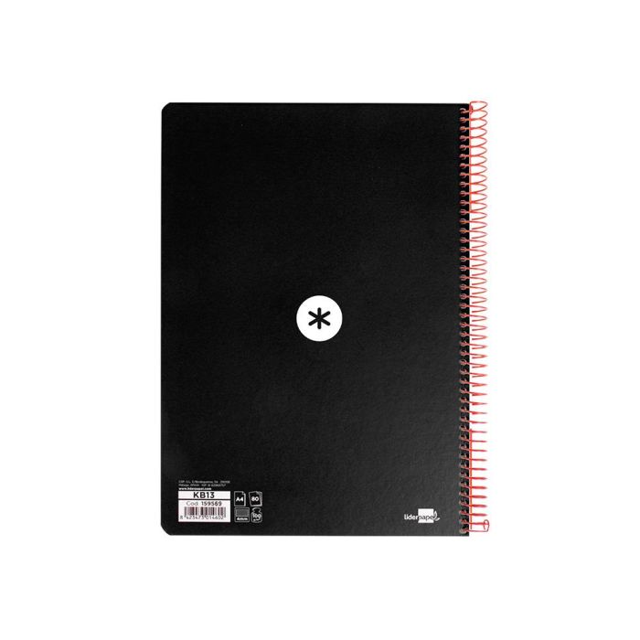 Cuaderno Espiral A4 Antartik Tapa Dura 80H 90 gr Cuadro 4 mm Con Margen Color Negro 3 unidades 3