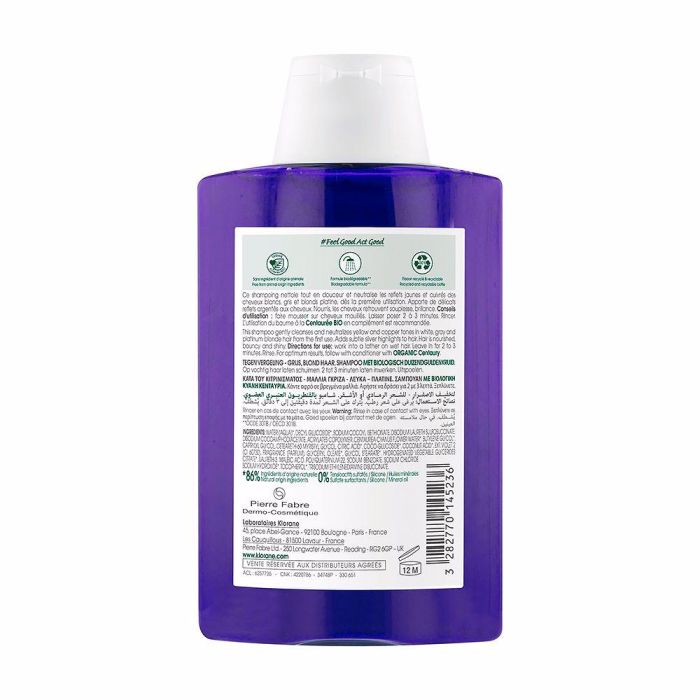 A LA CENTAUREA BIO champú antiamarilleo cabello gris y rubio 1