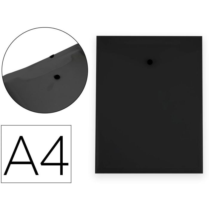 Carpeta Liderpapel Dossier Broche Polipropileno Din A4 Formato Vertical Con Fuelle Negro Opaco 10 unidades