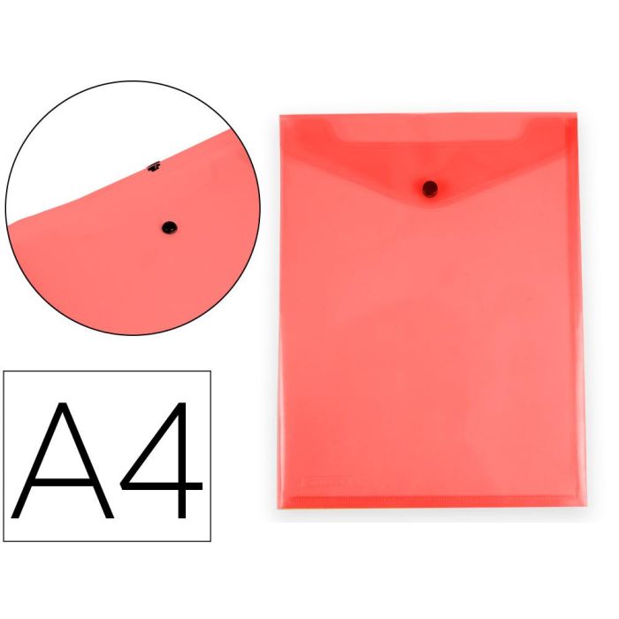 Carpeta Liderpapel Dossier Broche Polipropileno Din A4 Formato Vertical Con Fuelle Rojo Translucido 10 unidades